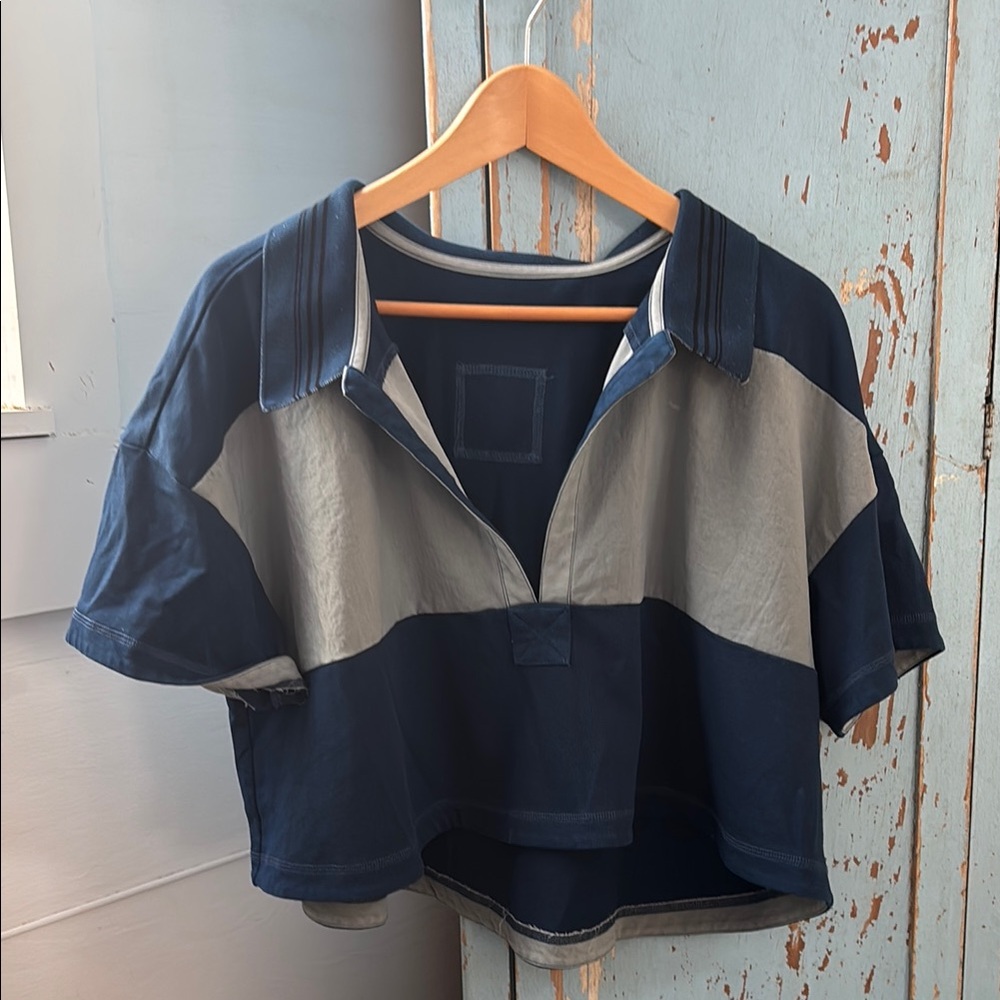 FP Movement by Free People Navy and Gray Crop Top